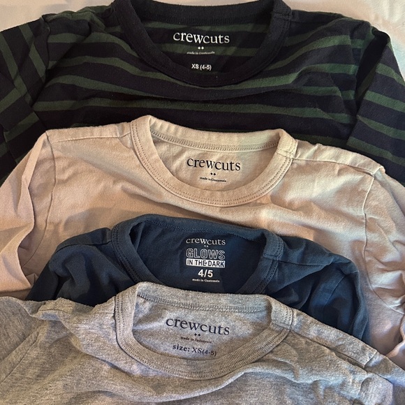 Crewcuts Kids Long Sleeve Tees - Gray, Black, Blue, Cream - Picture 2 of 13